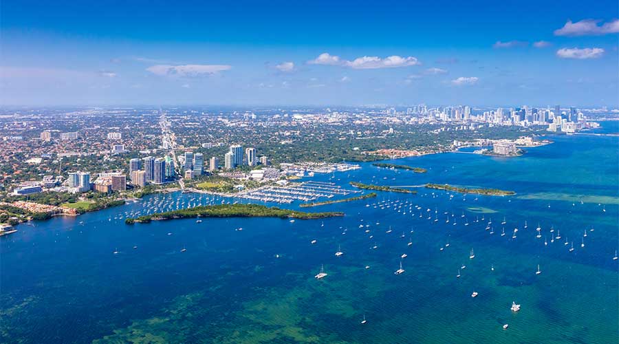 Coconut Grove Downtown Miami airplane ride